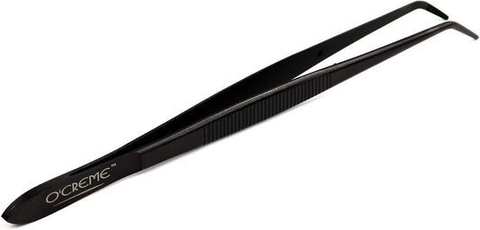 O'Creme Stainless Steel Precision Kitchen Tweezer Tongs 6.25" with Fine Tip (Purple)