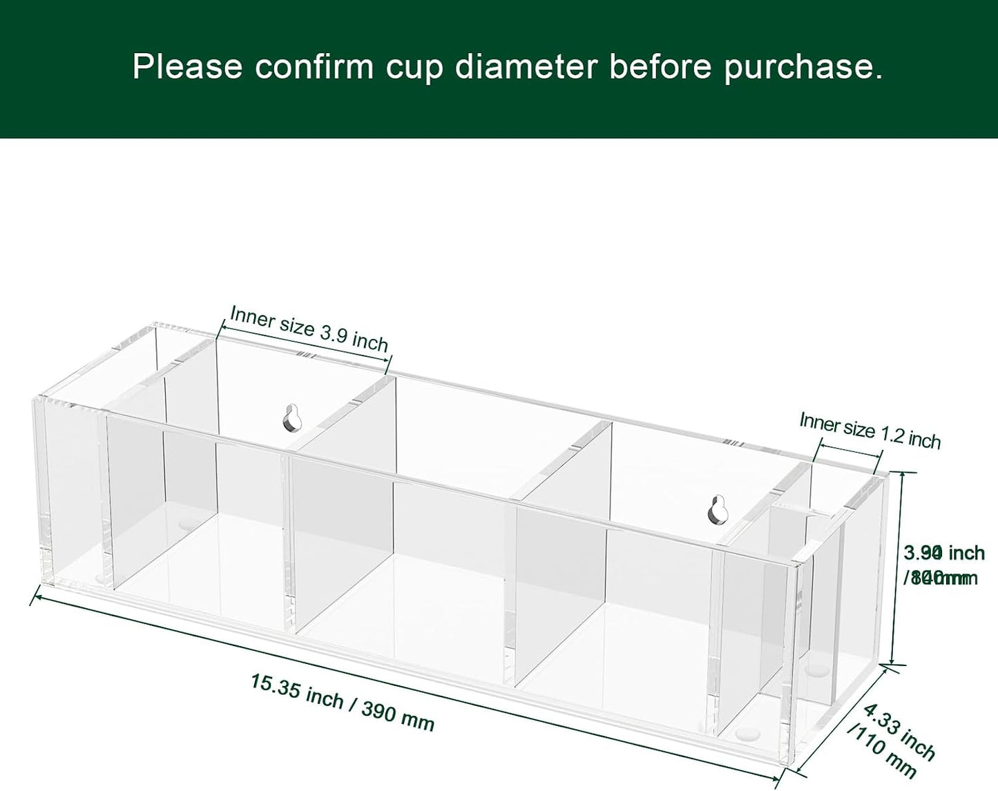 Double Cup Holder with Marker Slot, Party Cup Dispenser Acrylic Cup Organizer Mark Your Cup and Drink Up Caddy Modern Bar Counter Decor, Clear