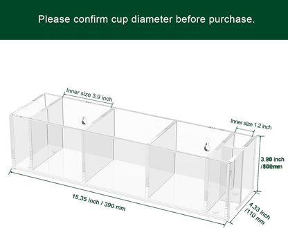 Double Cup Holder with Marker Slot, Party Cup Dispenser Acrylic Cup Organizer Mark Your Cup and Drink Up Caddy Modern Bar Counter Decor, Clear