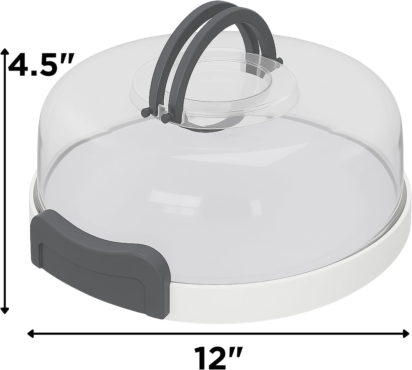 Pie Carrier with Lid and Handle - Fits Pies 10in x 4.5in, Doubles as Divided Serving Tray - Cheesecake Container Dessert Carrier Pie Container With Lid, Cheesecake Containers with Lids - BPA Free