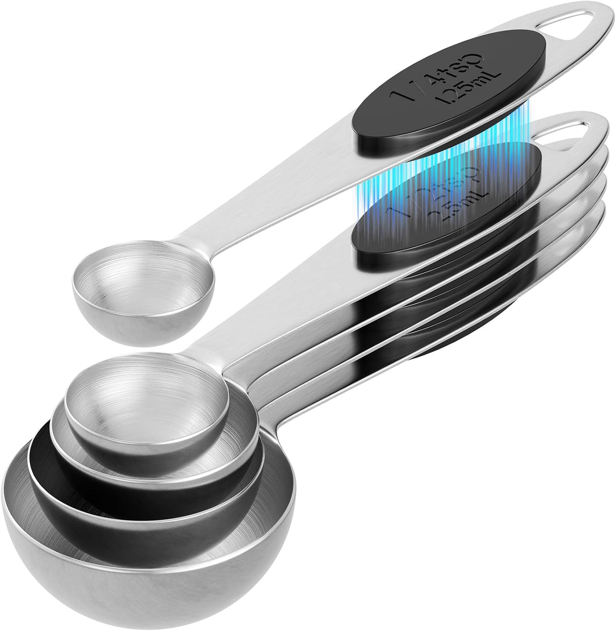 18/8(304) Stainless Steel Magnetic Measuring Spoon Set for Baking & Cooking