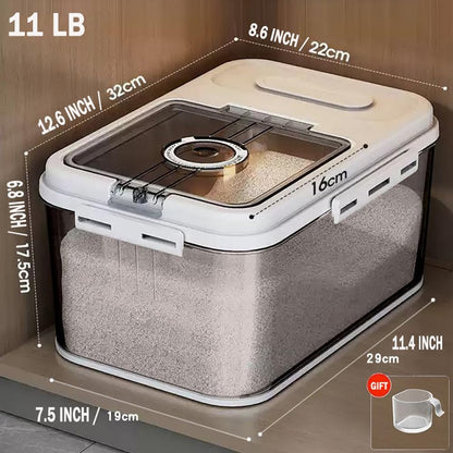 Rice Storage Bins,33LB Food Storage Container with PP Locking Lid,For Rice,Grain,Pet Food,Flour with Measuring Cup