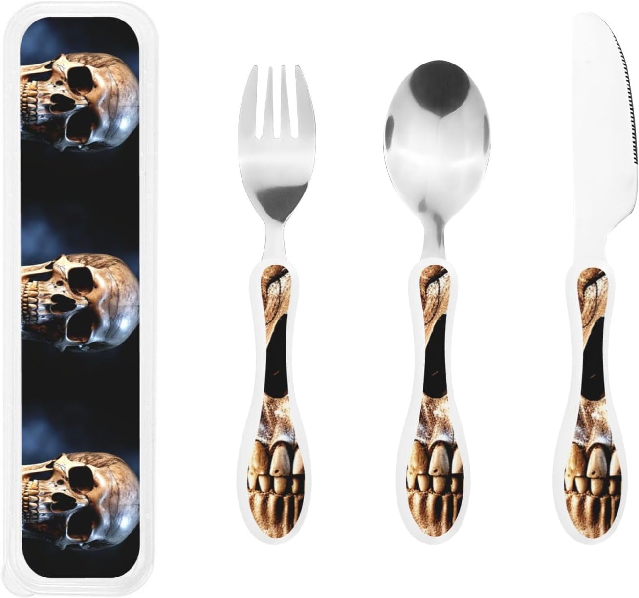 3-Piece Kids Silverware Set With Storage Case, Stainless Steel Reusable Children Safe Knife Spoon Fork Set Samurai Children Flatware Set For Kids Lunch Box
