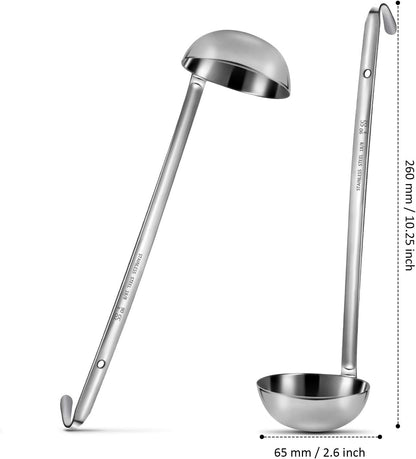 meekoo Stainless Steel Ladles Soup with Long Handle, 6oz