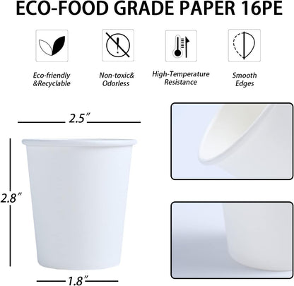 Lamosi 100 Pack 5 oz Paper Cups, Disposable Small Bathroom Cups 5oz, Mini Espresso Cups for Mouthwash, Travel, Party, Picnics, Home