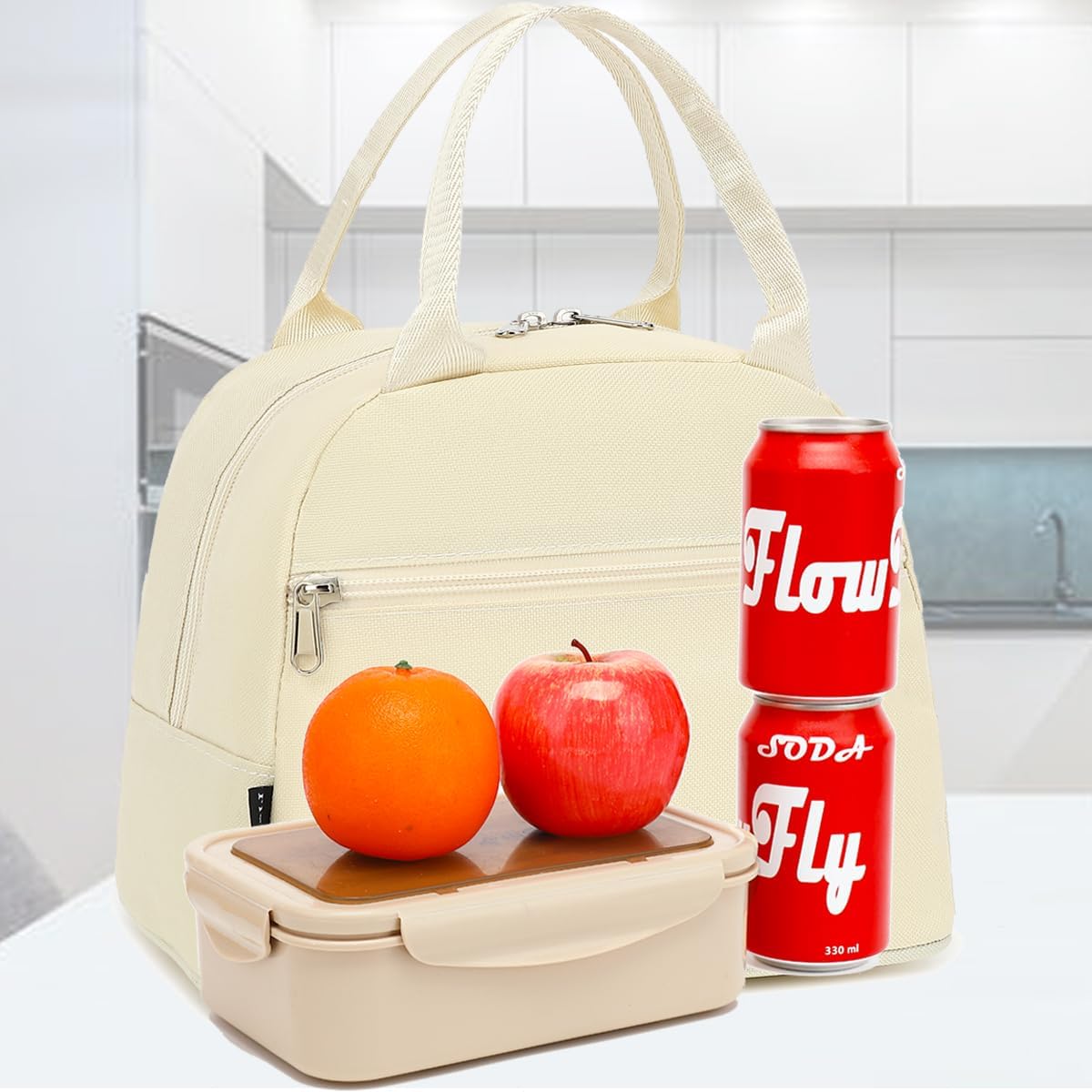 FlowFly Insulated Lunch Cooler Bag - Tote Bag Organizer for Women/Men, Black - Colors A