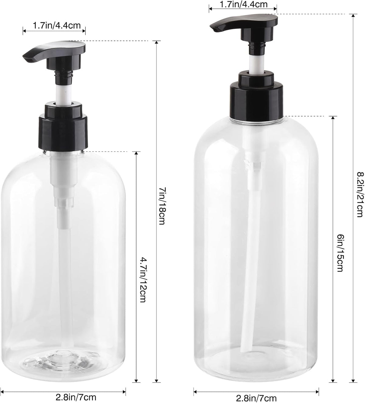 Plastic Pump Bottles Dispenser 2Pack 10oz Shampoo Bottle BPA Free