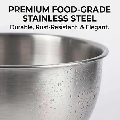 KITEISCAT Stainless Steel Mixing Bowls with Lids – Set of 5 Large Nesting Metal Bowls for Kitchen, Baking, Cooking, Food Prep & Storage, Non-Slip Base, Dishwasher Safe,Khaki