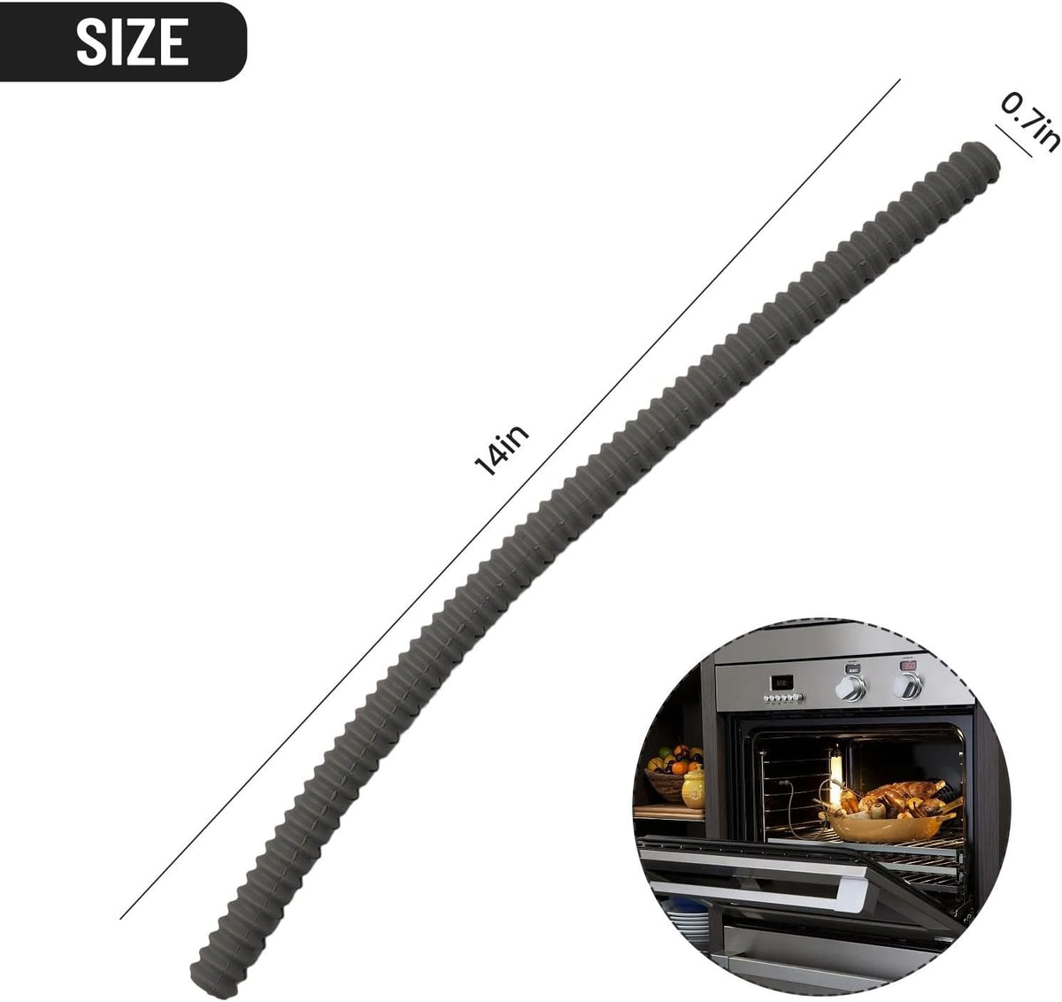 Silicone Oven Rack Guards Heat Resistant Edge Protectors Prevent Burns Dishwasher Safe 2 Pack(Black)