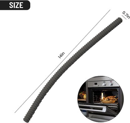 Silicone Oven Rack Guards Heat Resistant Edge Protectors Prevent Burns Dishwasher Safe 2 Pack(Black)