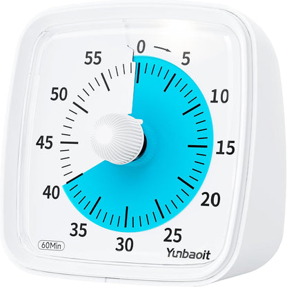 Yunbaoit Visual Timer with Night Light, 60 Minute Countdown, Light Blue