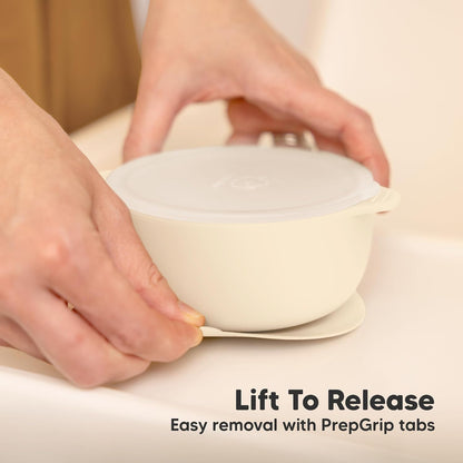 KeaBabies 2-Pack Baby Bowls with Suctions, Lids, Silicone (Terracotta)