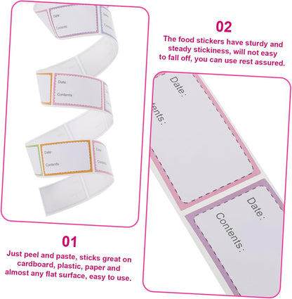 Zerodeko Date Stickers for Food Containers Reusable Adhesive Labels Kitchen Storage Roll