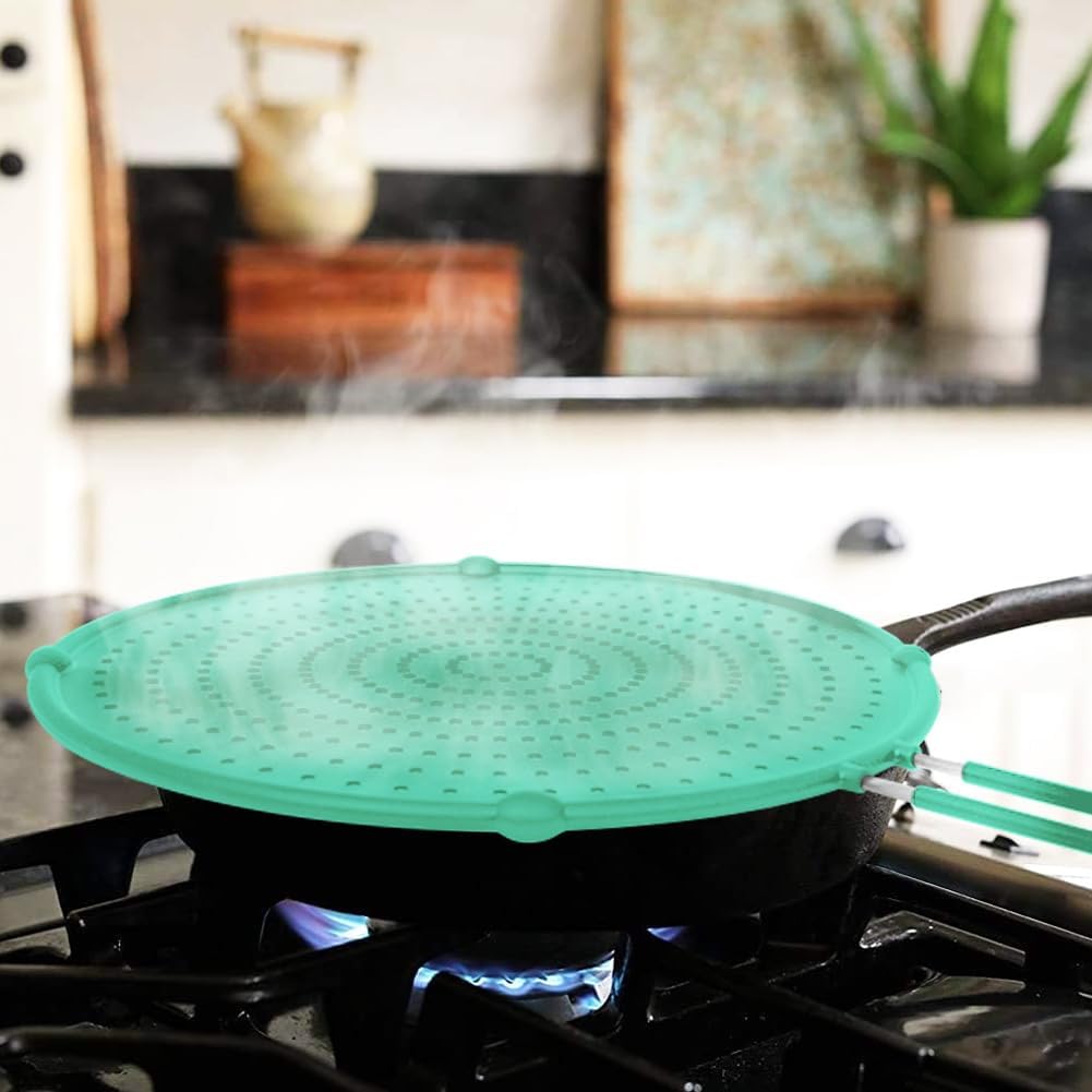 Splatter Screen for Frying Pan, Grease Splatter Guard, Heat-Resistant Splatter Guards for Frying, Silicone Splatter Guard for Everyday Cooking, Dishwasher Safe （16in×12in×0.5in）