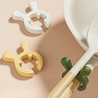 3 Pack Silicone Pot Clip Utensil Rest, Deer Antler Spoon Holder for Pot Handles, Boil Over Guard & Lid Lifter, Heat Resistant Spoon Rest for Kitchen, Fits Handles 0.5" or Thicker (Yellow-3PCS)
