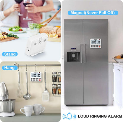 XREXS Digital Kitchen Timer Magnetic Countdown Up Cooking Loud Alarm