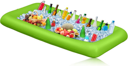 Leitee Inflatable Serving Bar with Drain Plug 52 x 24 x 5'' Inflatable Ice Serving Buffet Bar for Party Food Cooler Buffet Drink(Black,Basic Style)