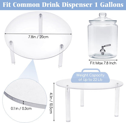 Tfwadmx 3 Pcs Drink Dispenser Stand, Beverage Dispensers Stand Acrylic Holder for Beverage Dispenser Drink Dispenser Stand Only Fit Max 7.8 Inch Diameter of Glass Drink Dispenser, Water Jugs