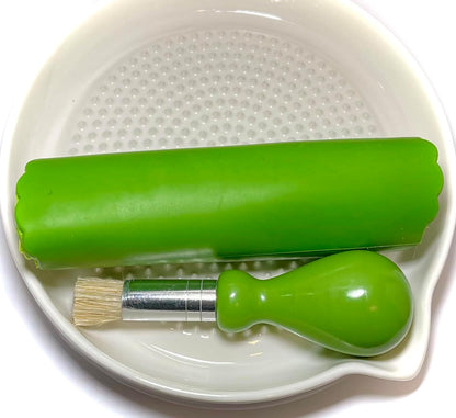 BonCera, Premium Ceramic Garlic Grater Plate Set - Large White Modern