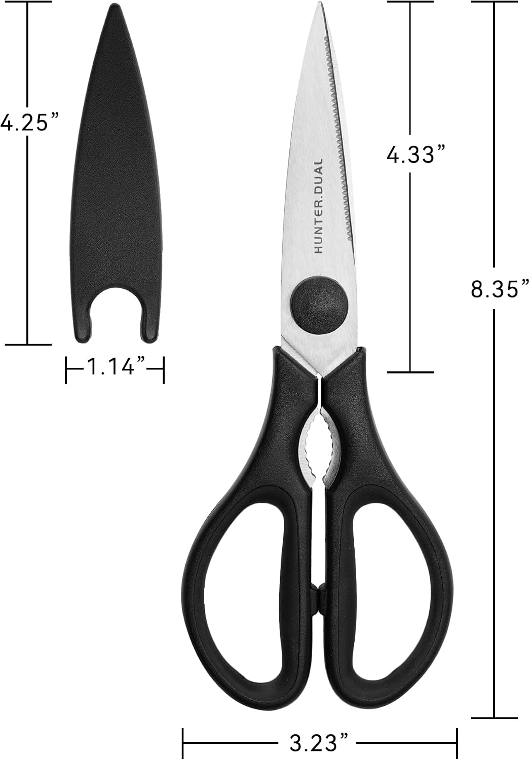 Kitchen Scissors for Food, HUNTER.DUAL Heavy Duty Come Apart Poultry Shears for Cooking, All Purpose for Cutting Chicken, Meat, Fish & Vegetables (Auqa, 8.35 Inch)