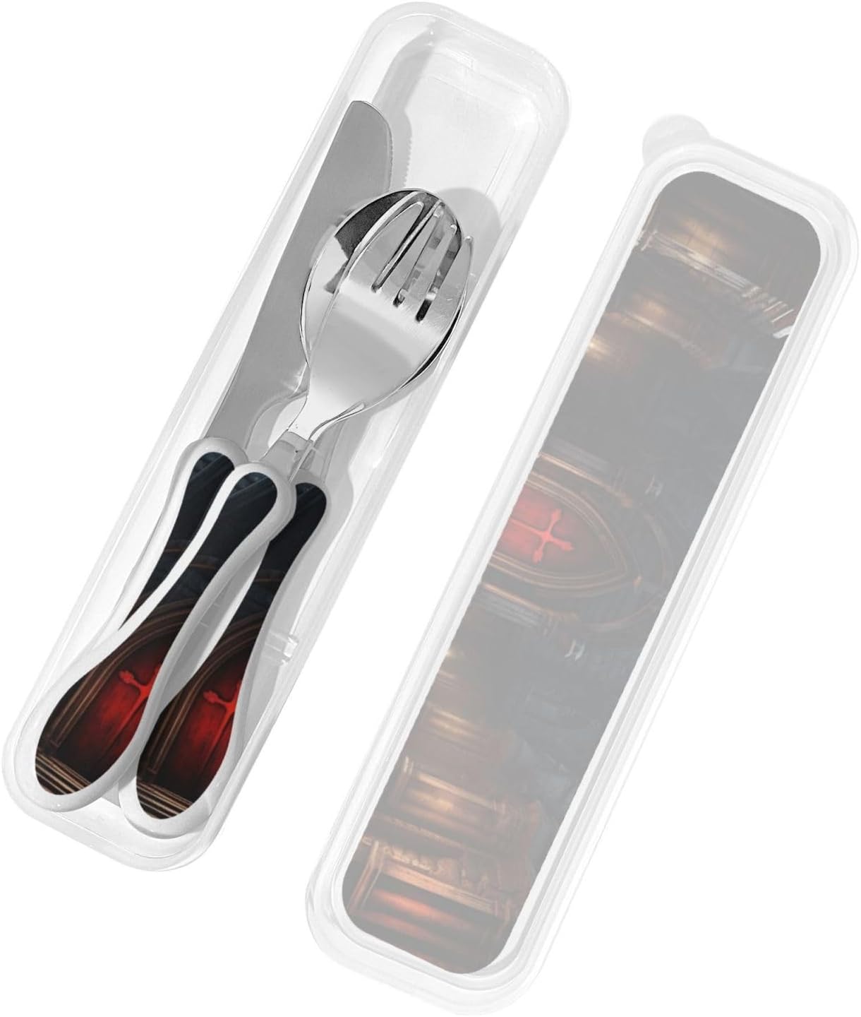 3-Piece Kids Silverware Set With Storage Case, Stainless Steel Reusable Children Safe Knife Spoon Fork Set Blue Active Girl Running Sunset Children Flatware Set For Kids Lunch Box - Colors B