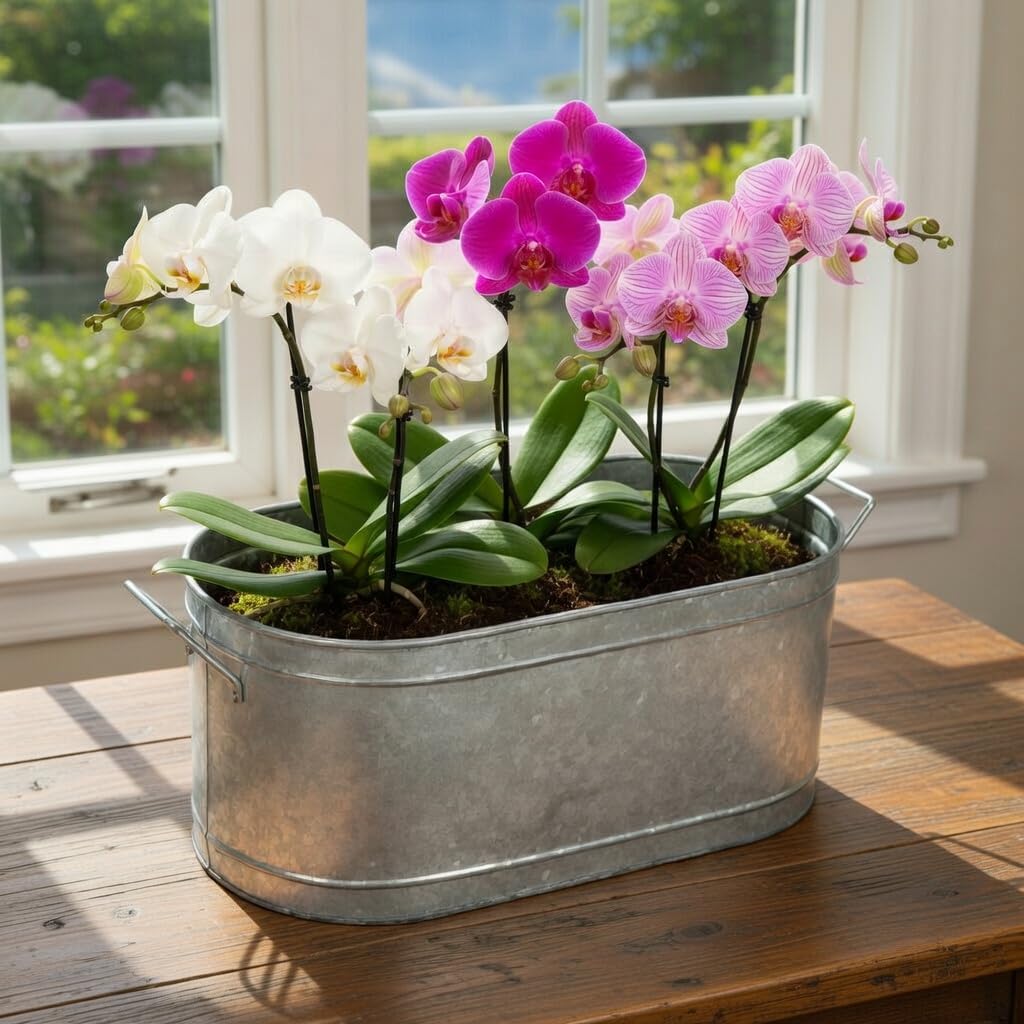 Hosley Galvanized Carry All Kitchen Utensil Caddy Serve Ware 13 Inch Long. Ideal for Floral Arrangements Party Garden Patio. O4