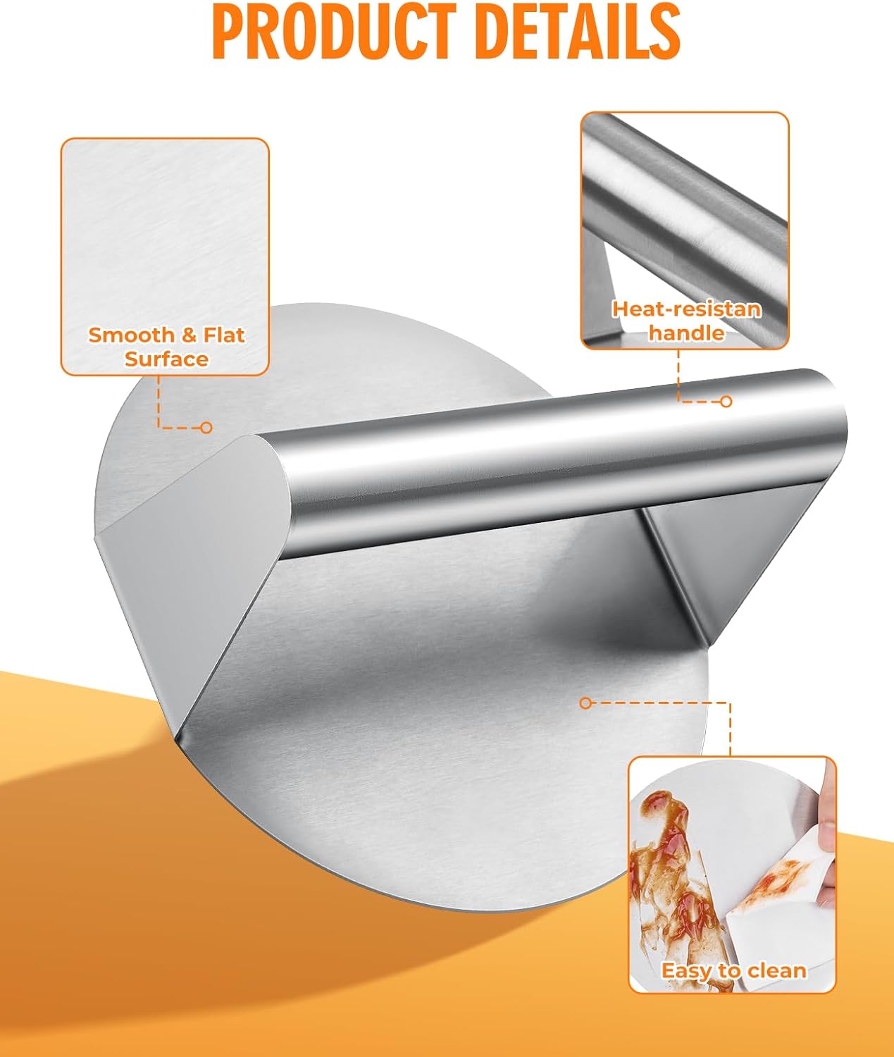 HOMENOTE Griddle Accessories for Blackstone, Commercial Grade 12 Inch Heavy Duty Melting Dome with Round Cast Iron Smash Burger Press Perfect for Flat Top Hibachi Grill Outdoor Indoor