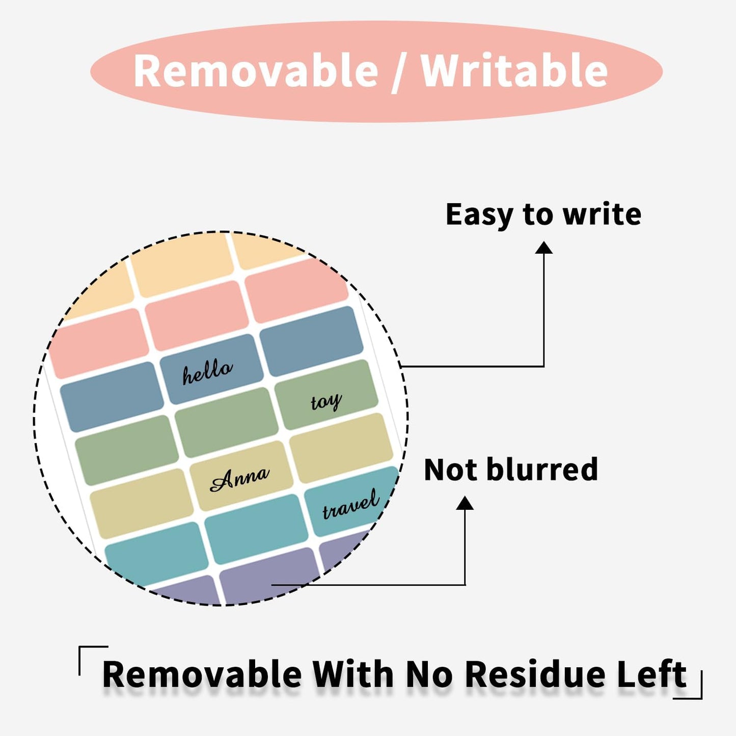 Removable Freezer Labels Stickers, 1 x 3 Inch Blank Removable Freezer Labels Food Storage Stickers, Date Label Waterproof Oil Resistant Easy Clean No Residue- 250 Sheets