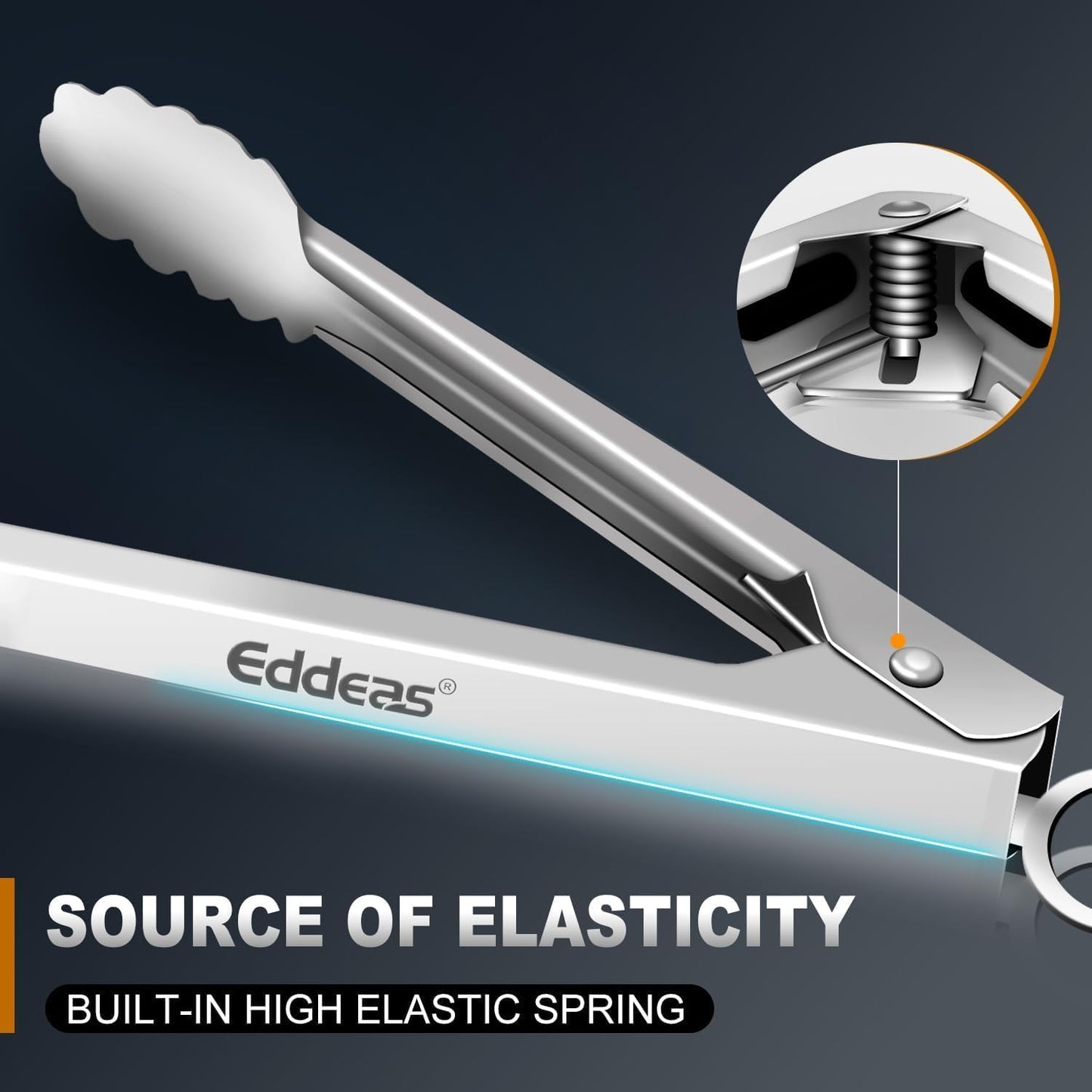 Eddeas Kitchen Tweezers Tongs, Cooking Tweezers Stainless Steel - 3 Size 12'' 10'' & 8 inch Ideal for Meat, pasta, plating and pinching delicate small pieces of food, Set of 3