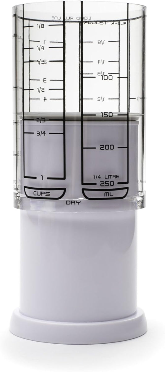 KitchenArt 1 Cup Adjust-A-Cup, Plastic, White