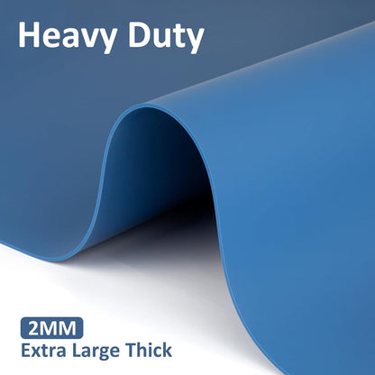 Silicone Mat Heat Resistant Mats for Countertop, Large Silicone Mats for Crafts Kitchen Counter Workbench Table protector, Size 36x24 inches Thick 2mm,Rolled Package,Light Blue