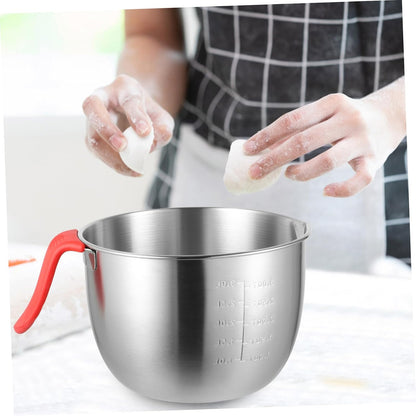 LIFKOME 1Set Large Stainless Steel Mixing Bowl with Lid and Handle Multi-functional Egg Beating Container for Salad Noodles and Soups Metal Mixing Bowls for Kitchen Use