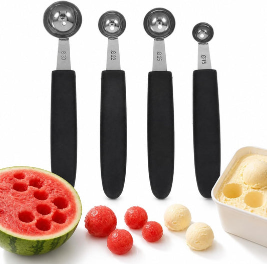 Homoyoyo 4PCS Melon Baller Scoop Set for Watermelon and ice cream