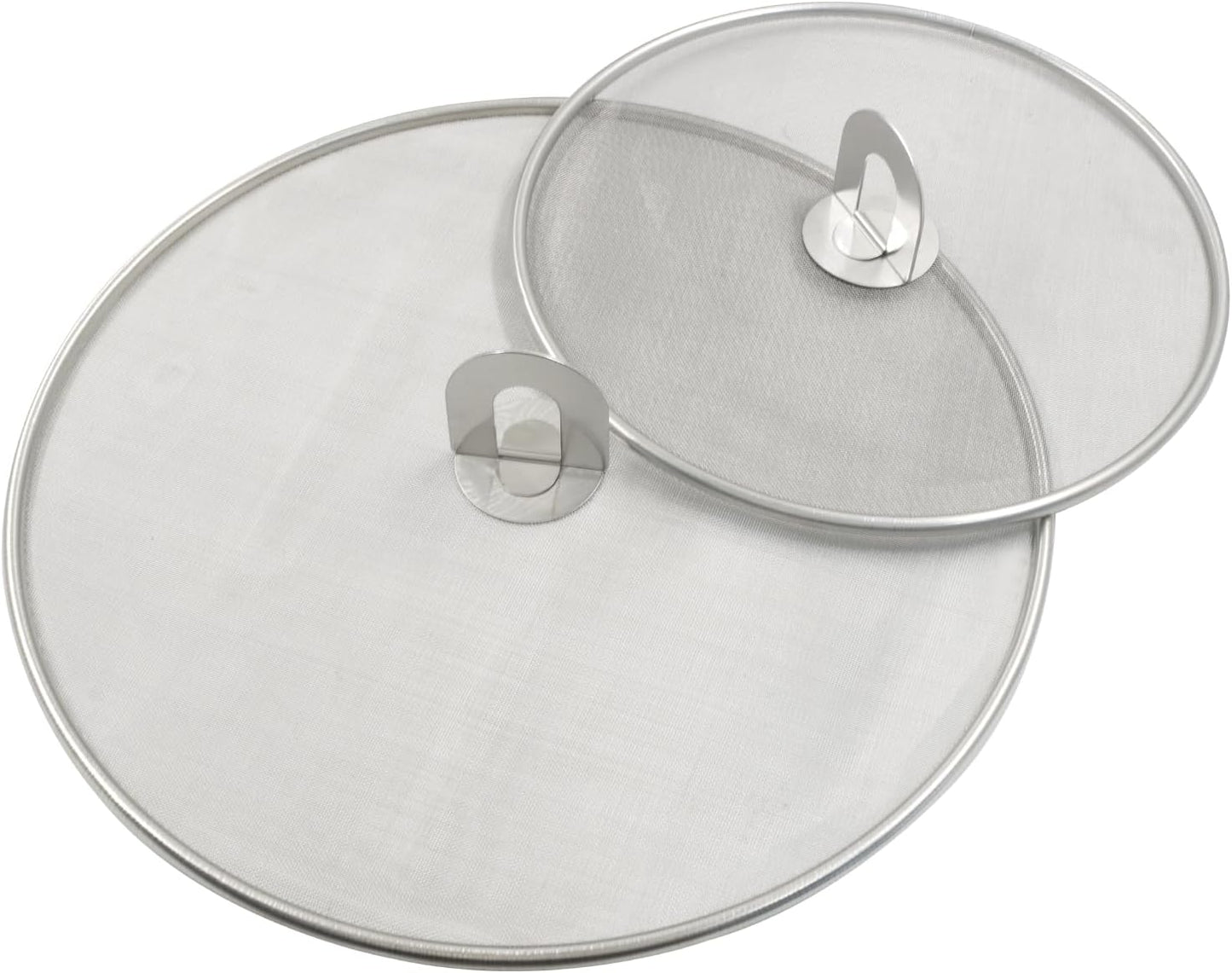 2Pcs 10" & 13" Stainless Steel Splatter Screen Splatter Guard, Ultra Fine Mesh Cooking Protector for Frying Cooking/Kitchen Use