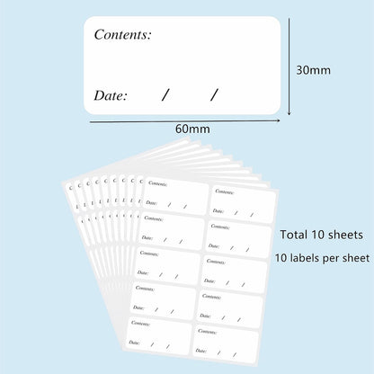 Hybsk Removable Freezer Food Labels for Jars Easy Peel Off - Frozen Food Storage Labels that Leave No Sticky Residue After Use (Type 2)