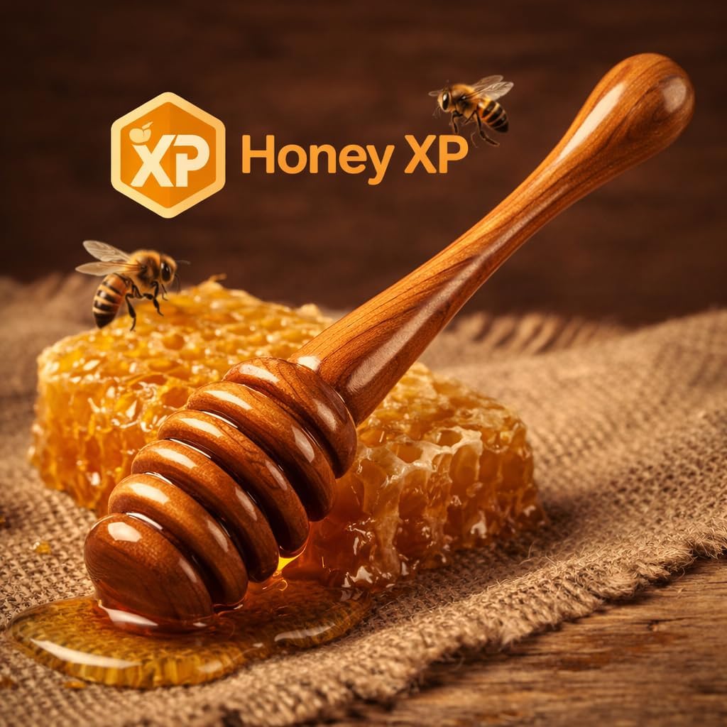Premium Acacia Wood Honey Dipper Sticks Set of 2 – 6 Inch Food Grade Beeswax Polished Honey Wand Dispenser Server | Warp-Resistant Elegant Wooden Honey Drizzler for Jars Kitchen Use