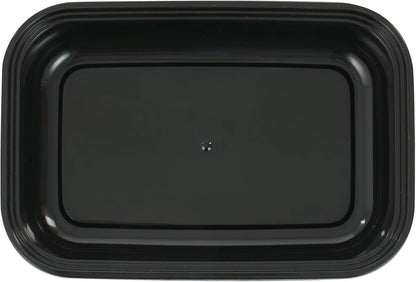IRIS USA Meal Prep Containers, 36oz - 50 Pack (100-Piece) 3-Compartment Reusable Food Storage Containers with Lids, Plastic Kitchen Food Prep To Go Lunch Box, Microwave Freezer Dishwasher Safe, Black
