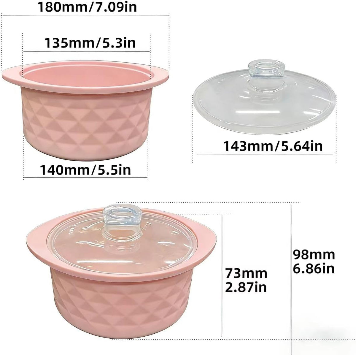 30oz Microwave Silicone Steamer, Oven & Dishwasher Safe to 482°F, Easy Clean, Microwave Pot with Handle & Lid, Korea Design 100% Food Grade Steamer Bowl (900ml)