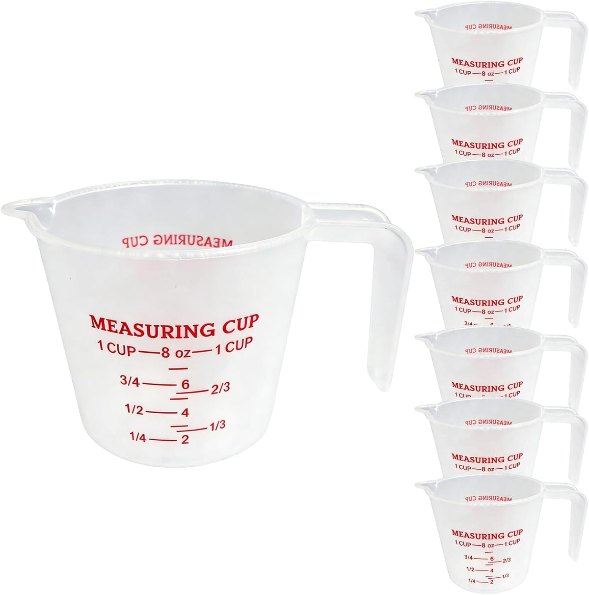 1 Cup/8 Oz Plastic Measuring Cups With Spout And Handle