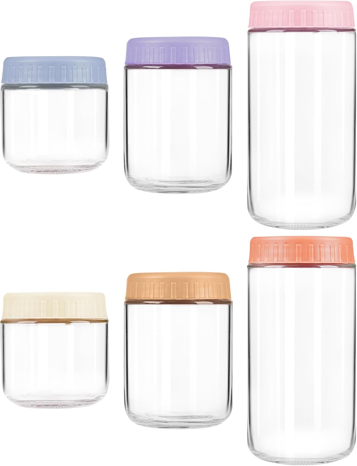 Overnight Oats Containers with Lids, 10oz Wide Mouth Mason Jars with Lids, 9 Pack Glass Jars with Airtight lid for Chia Pudding Yogurt Salad, Meal Prer Oatmeal Jars, Pink