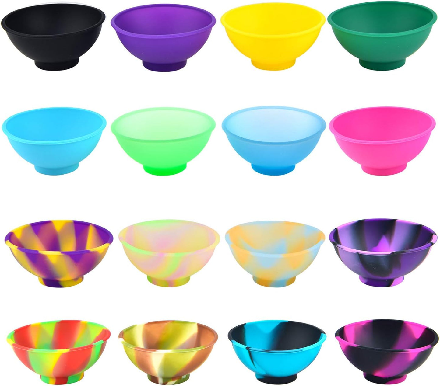 Coopay 16 Pieces Mini Silicone Pinch Bowls Colorful Heat Resistant Snack Prep and Serve Bowls, Unbreakable, Flexible, 1.75 Oz (Mixed Colors)