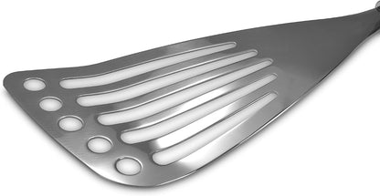 Left Handed Fish Spatula Stainless Steel Egg Flipper 12” | Fish Turner Spatula Slotted Turner Utensils Seki Japan