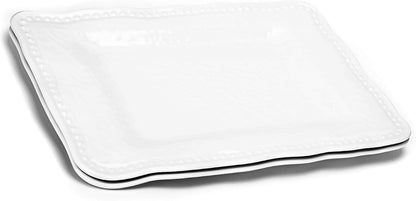KOXIN-KARLU Melamine Trays, 17-inch Serving Trays and Platters, Set of 2 White