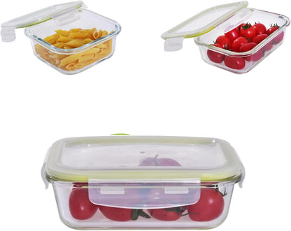 Westinghouse 6-Piece Glass Food Storage Container Set with Airtight Lids - BPA-Free, Stackable, Leakproof, Freezer, Microwave, Oven & Dishwasher Safe Meal Prep Containers - 320ml to 1520ml