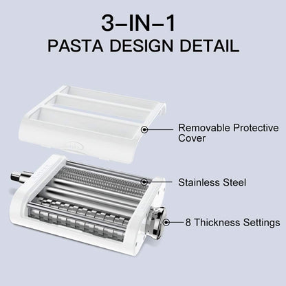 Antree 3 in 1 Pasta Attachment for KitchenAid Stand Mixers with Drying Rack