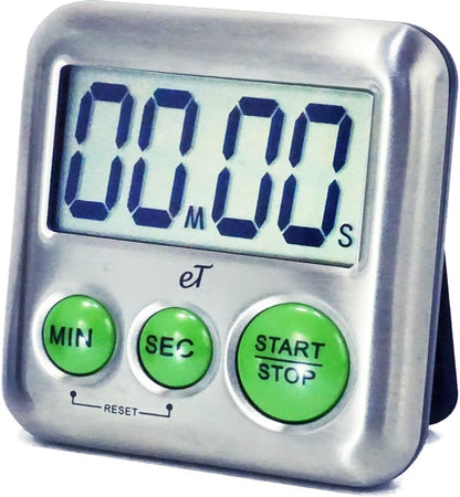 Elegant Digital Kitchen Timer Stainless Steel - Loud Alarm Model eT24 Plum
