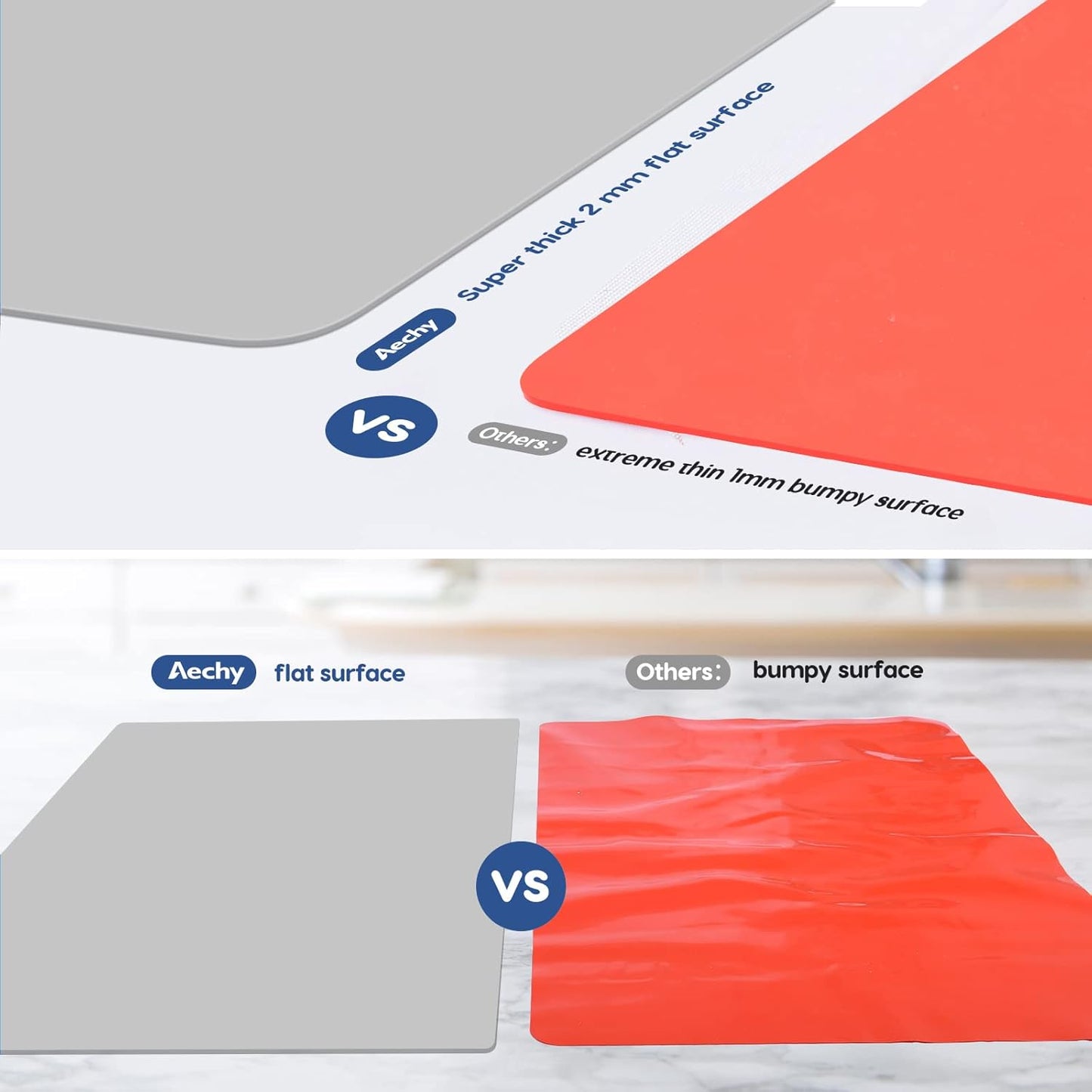 AECHY Extra Large Silicone Mat 78.74”x19.69”x0.08”, Multipurpose Silicone Mat Thick Heat Resistant Mat Shipped Rolled Up Kitchen Counter Mat Nonslip Silicone Mats for Kitchen Counter Translucent