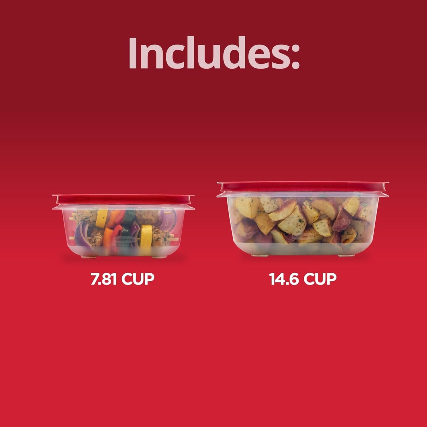 Rubbermaid EasyStore Large Containers, 18-Piece Set, Food Storage Containers with Lids
