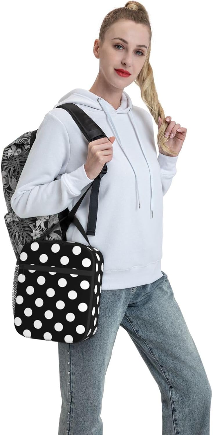 70s Retro Mushroom Floral Insulated Lunch Bag Reusable Cooler Lunch Box Portable Leakproof Thermal Container Tote Bags for Girls Boys School Travel
