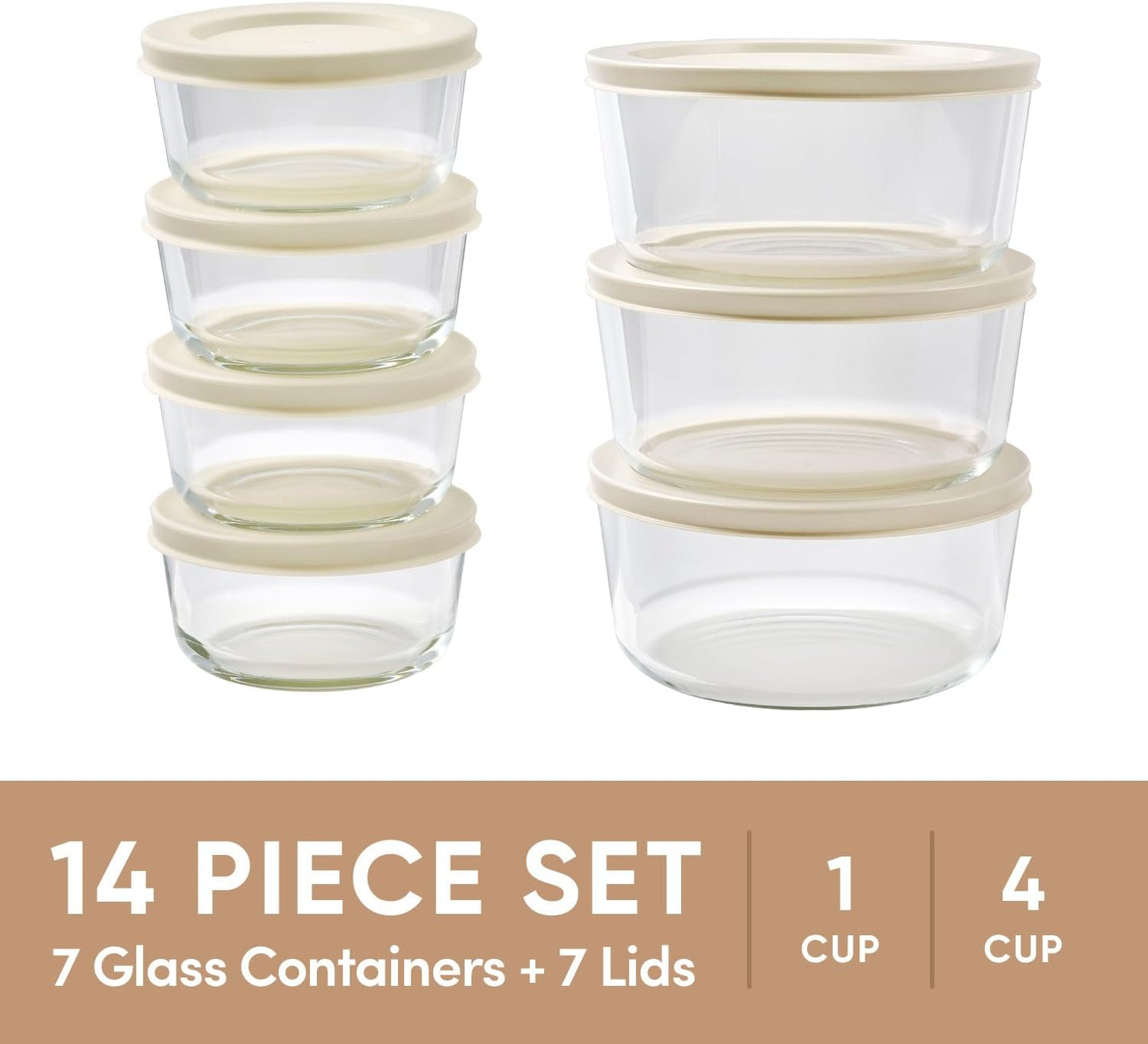 6-Piece Glass Food Storage Containers Set (3 Containers + 3 BPA-Free Lids) | 2-Cup, Leakproof | Microwave, Freezer, Oven & Dishwasher Safe | Ideal for Meal Prep & Pantry Organization, Pistachio